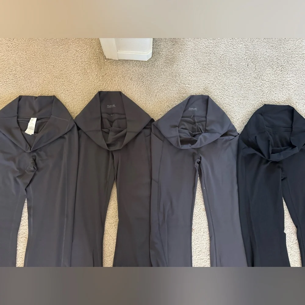 Fabletics, bundle of 4 Women's Yoga Pants — Gray and Black Flare Leg - Picture 2 of 4